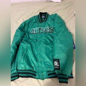 Mens ULTRA GAME NBA Kelly Green Boston Celtics Varsity Jacket
